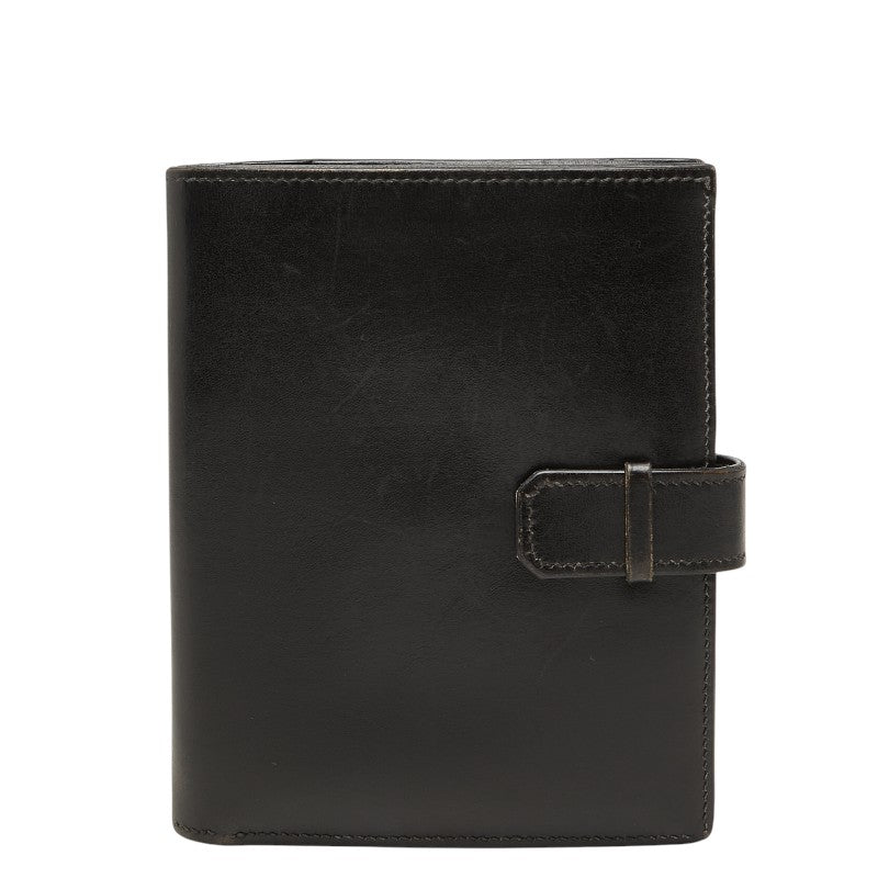 エルメス ベアンコンパクト 二つ折り財布 ブラック カーフ レディース HERMES 【中古】