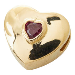 K18YG イエローゴールド ルビー ダイヤモンド ルビー0.15ct ダイヤ0.10ct ハートモチーフ ペンダントトップ ネックレス レディース 【中古】