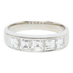 Pt900 プラチナ ダイヤモンド ダイヤ1.26ct 一文字リング リング 指輪 レディース 11号 【中古】