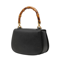 グッチ バンブー ハンドバッグ ショルダーバッグ 2WAY 00020460188 ブラック レザー レディース GUCCI 【中古】