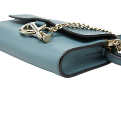 クロエ フェイ 斜め掛け ショルダーバッグ ブルー系 レザー レディース Chloe 【中古】