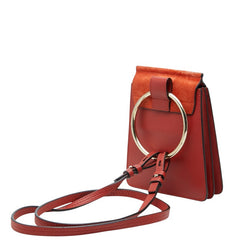 クロエ フェイ スモール 斜め掛け ショルダーバッグ レッド レザー スウェード レディース Chloe 【中古】