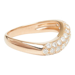K18PG ピンクゴールド ダイヤ0.68ct パヴェダイヤ リング 指輪 レディース 12.5号 【中古】