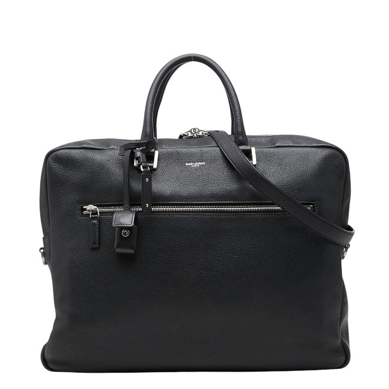 サンローラン サック ド ジュール ブリーフケース ビジネスバッグ 528744 ブラック レザー メンズ SAINT LAURENT 【中古】