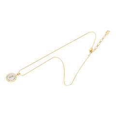 サンローラン YSLロゴ ラウンド チェーン ペンダント ネックレス ゴールド シルバー メッキ ラインストーン レディース SAINT LAURENT 【中古】