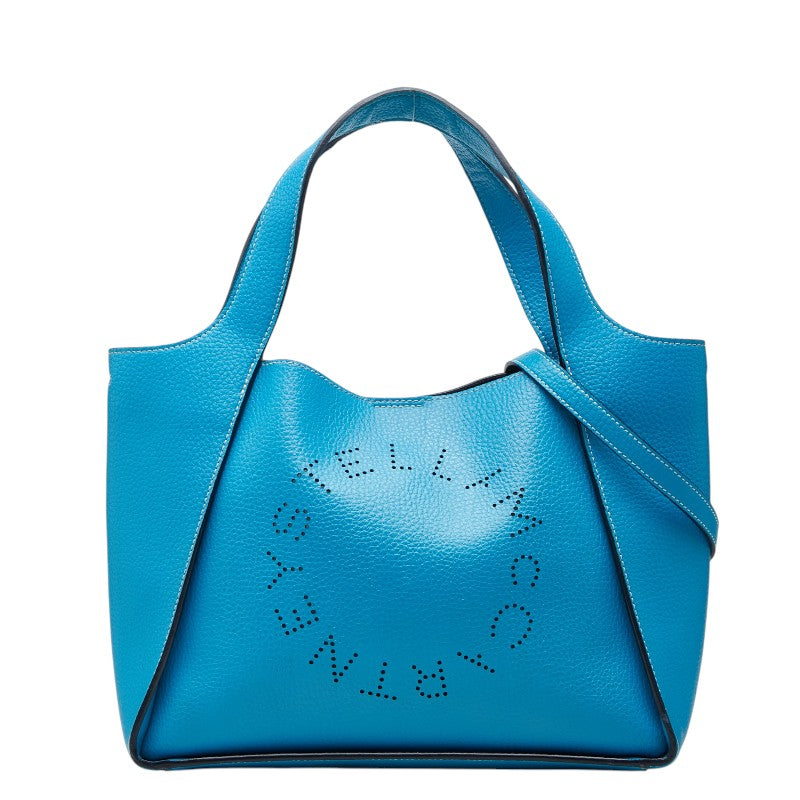 ステラマッカートニー ロゴ クロスボディ ハンドバッグ ショルダーバッグ 2WAY 513860 ブルー レザー レディース Stella McCartney 【中古】