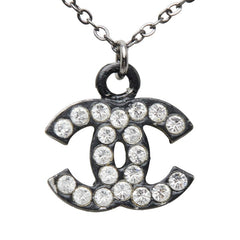 シャネル ココマーク ネックレス ブラック メタル ラインストーン レディース CHANEL 【中古】