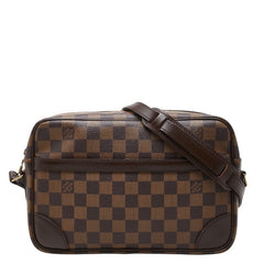 ルイ ヴィトン ダミエ トロカデロ27 斜め掛け ショルダーバッグ N48085 ブラウン PVC レザー レディース LOUIS VUITTON 中古