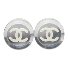 シャネル ココマーク クリアピアス シルバー クリア メタル プラスチック レディース CHANEL 【中古】