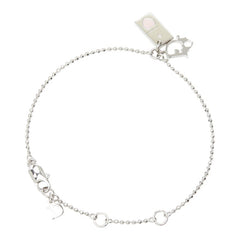 ディオール ロゴ ハート タグ ブレスレット シルバー ピンク メタル レディース Dior 【中古】