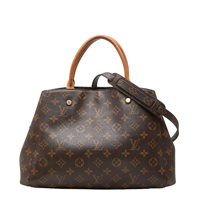 ルイ ヴィトン モノグラム モンテーニュMM ハンドバッグ ショルダーバッグ 2WAY M41056 ブラウン PVC レザー レディース LOUIS VUITTON 【中古】
