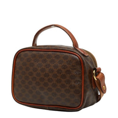 セリーヌ マカダム ハンドバッグ ショルダーバッグ ブラウン PVC レザー レディース CELINE 【中古】