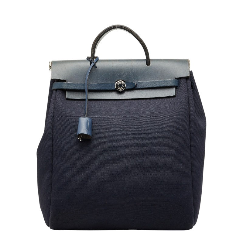 エルメス エールバッグ アドPM リュック バックパック ネイビー キャンバス レザー レディース HERMES 【中古】