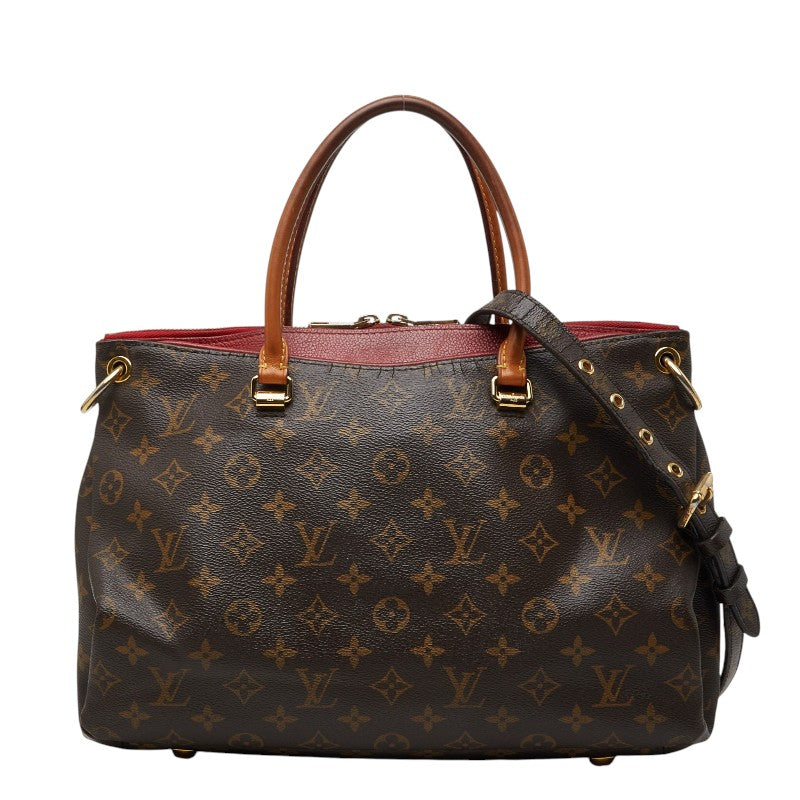 ルイ ヴィトン モノグラム パラスMM ハンドバッグ ショルダーバッグ 2WAY M41148 ブラウン レッド PVC レザー レディース LOUIS VUITTON 【中古】