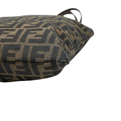 フェンディ ズッカ トートバッグ 肩掛け ショルダーバッグ ブラウン キャンバス レザー レディース FENDI 【中古】