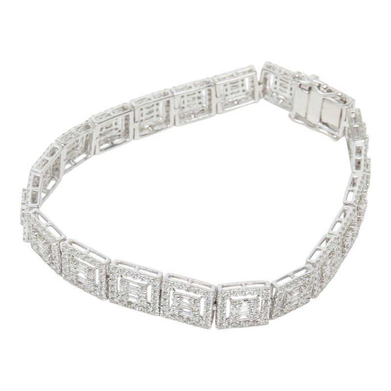 K18WG ホワイトゴールド ダイヤモンド ダイヤ5.50ct ブレスレット レディース 【中古】