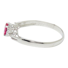 Pt900 プラチナ ルビー0.37ct ダイヤ0.03ct リング 指輪 レディース 14.5号 【中古】