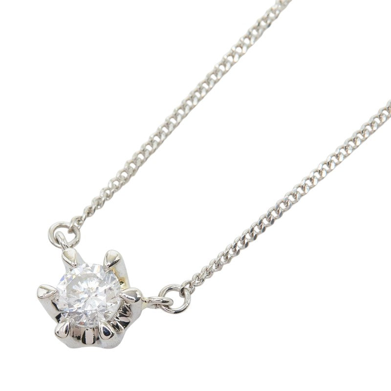 Pt850 プラチナ ダイヤ0.40ct プチネックレス スノー 雪 結晶 モチーフ ネックレス レディース 中古