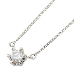 Pt850 プラチナ ダイヤ0.40ct プチネックレス スノー 雪 結晶 モチーフ ネックレス レディース 中古