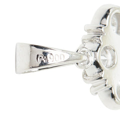 Pt900 プラチナ ダイヤモンド ダイヤ1.08ct フラワーモチーフ ペンダントトップ ネックレス レディース 【中古】