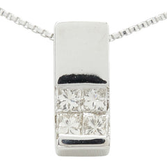 K18WG ホワイトゴールド ダイヤモンド ダイヤ0.05ct ペンダント ネックレス レディース 【中古】