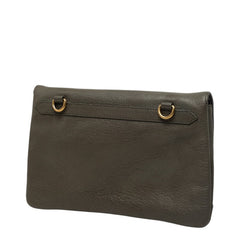 バレンシアガ クラシック メタリック エンベロープ ショルダーバッグ 2WAY クラッチバッグ 451483 グレー レザー レディース BALENCIAGA 【中古】