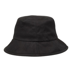 グッチ ロゴ ラベル バケットハット 帽子 サイズ S/57 627174 ブラック レッド コットン レディース GUCCI 【中古】