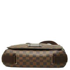 ルイ ヴィトン ダミエ ブルックリンMM メッセンジャーバッグ ショルダーバッグ N51211 ブラウン PVC レザー レディース LOUIS VUITTON 【中古】