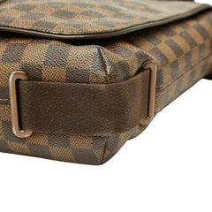 ルイ ヴィトン ダミエ ブルックリンMM メッセンジャーバッグ ショルダーバッグ N51211 ブラウン PVC レザー レディース LOUIS VUITTON 【中古】