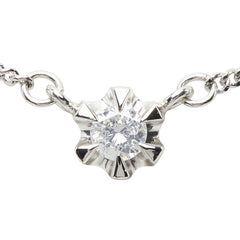 Pt850 プラチナ ダイヤ0.10ct プチネックレス ペンダント ネックレス レディース 【中古】