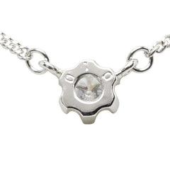 Pt850 プラチナ ダイヤ0.10ct プチネックレス ペンダント ネックレス レディース 【中古】