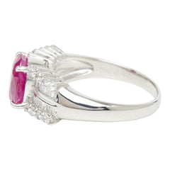 Pt900 プラチナ ルビー ダイヤモンド ルビー2.10ct ダイヤ0.50ct リング 指輪 レディース 12号 【中古】