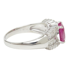 Pt900 プラチナ ルビー ダイヤモンド ルビー2.10ct ダイヤ0.50ct リング 指輪 レディース 12号 【中古】
