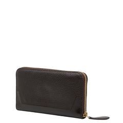 バーバリー ノバチェック ラウンドファスナー 長財布 ブラウン レザー レディース BURBERRY 【中古】