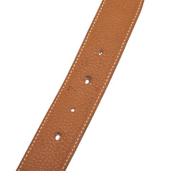 エルメス ベルト サイズ 85 バックルなし ブラウン ブラック トゴ ボックスカーフ メンズ HERMES 【中古】