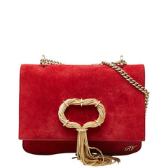 Roger Vivier ロジェヴィヴィエ チェーン ショルダーバッグ レッド スウェード レザー レディース 【中古】