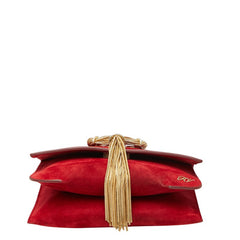 Roger Vivier ロジェヴィヴィエ チェーン ショルダーバッグ レッド スウェード レザー レディース 【中古】