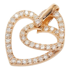 K14PG ピンクゴールド ダイヤモンド ダイヤ0.50ct ハートモチーフ ペンダントトップ ネックレス レディース 【中古】