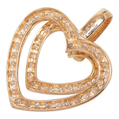 K14PG ピンクゴールド ダイヤモンド ダイヤ0.50ct ハートモチーフ ペンダントトップ ネックレス レディース 【中古】