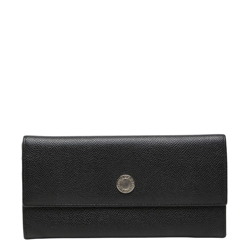 ブルガリ 二つ折り財布 ブラック レザー レディース BVLGARI 【中古】