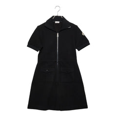 モンクレール VESTITO 半袖 ワンピース アイコンパッチ サイズS ブラック コットン レディース MONCLER 【中古】