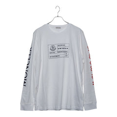 モンクレール 長袖Tシャツ ロンT カットソー アドレスデザイン サイズL ホワイト コットン メンズ MONCLER 【中古】