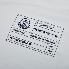 モンクレール 長袖Tシャツ ロンT カットソー アドレスデザイン サイズL ホワイト コットン メンズ MONCLER 【中古】