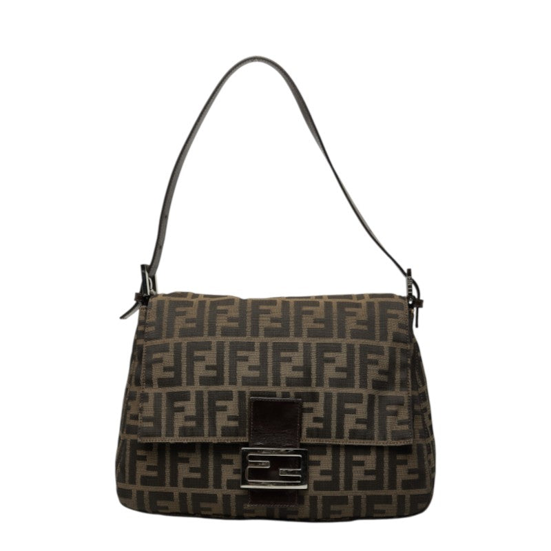 フェンディ ズッカ ハンドバッグ ワンショルダー 26325 ブラウン キャンバス レザー レディース FENDI 【中古】