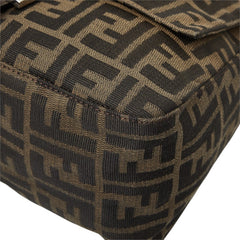 フェンディ ズッカ ハンドバッグ ワンショルダー 26325 ブラウン キャンバス レザー レディース FENDI 【中古】