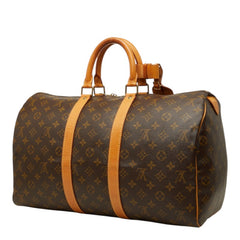ルイ ヴィトン モノグラム キーポル45 ボストンバッグ ハンドバッグ M41428 ブラウン PVC レザー レディース LOUIS VUITTON 中古