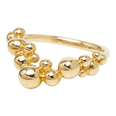 ジョージジェンセン ムーンライト グレープ リング 指輪 #51 K18YG イエローゴールド 750 レディース Georg Jensen 【中古】