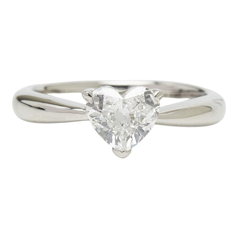 Pt900 プラチナ ダイヤモンド ダイヤ0.568ct ハートモチーフ リング 指輪 レディース 5.5号 【中古】