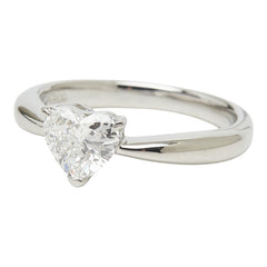 Pt900 プラチナ ダイヤモンド ダイヤ0.568ct ハートモチーフ リング 指輪 レディース 5.5号 【中古】