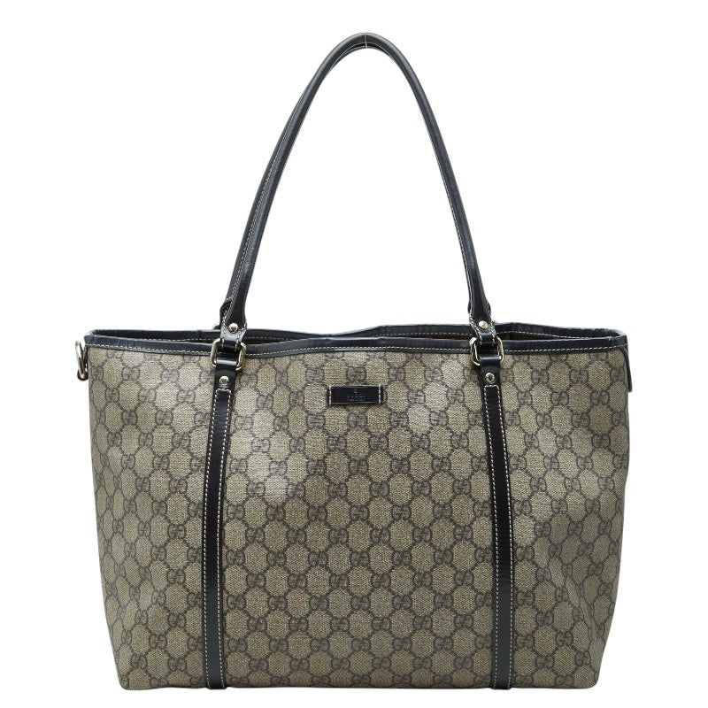 グッチ GGスプリーム トートバッグ ショルダーバッグ 197953 ベージュ ブラウン PVC レザー レディース GUCCI 【中古】